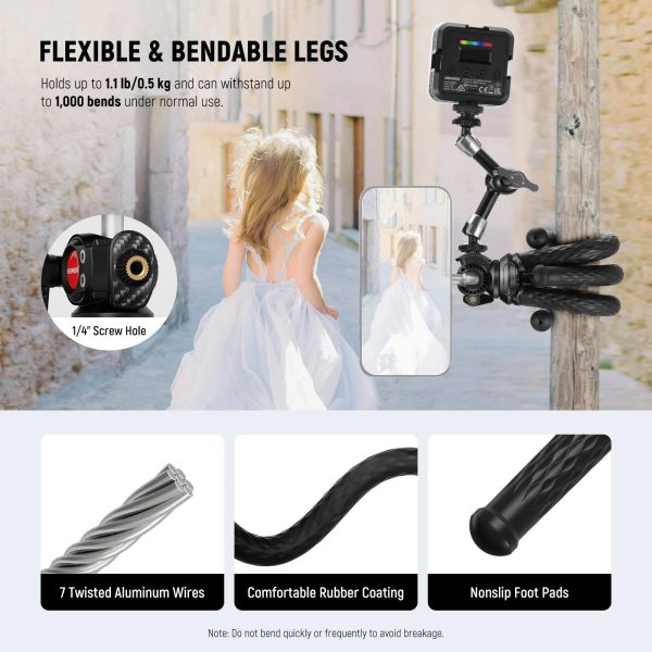 NEEWER TP33 Magnetic Flexible Phone Tripod with Ball Head & Metal Ring Fashion