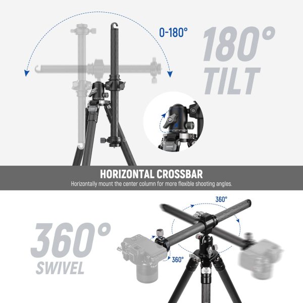 NEEWER TP28 69.7  Overhead Horizontal Carbon Fiber Tripod Discount