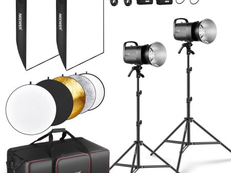 NEEWER 2 Pack S101-300W PRO 600Ws Studio Monolight Flash Light Kit Supply