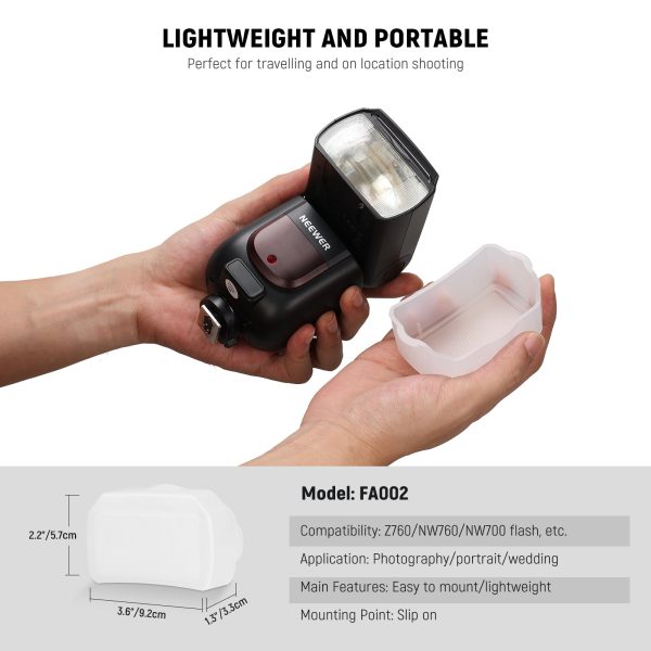 NEEWER FA002 Flash Diffuser for Square Head Speedlite Flash Online Sale