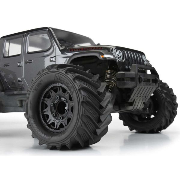 1 10 Demolisher Front Rear 2.8  MT Tires Mounted 12mm Blk Raid (2) For Sale