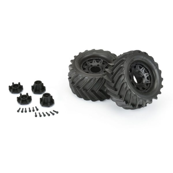 1 10 Demolisher Front Rear 2.8  MT Tires Mounted 12mm Blk Raid (2) For Sale