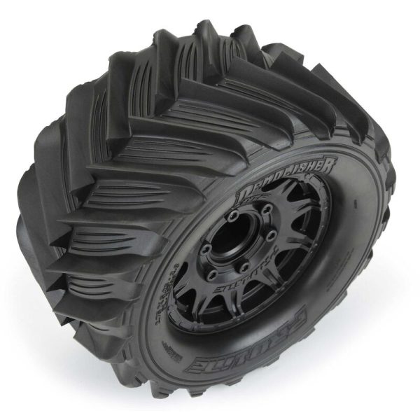 1 10 Demolisher Front Rear 2.8  MT Tires Mounted 12mm Blk Raid (2) For Sale