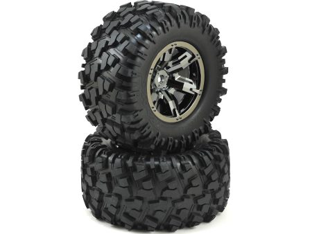 X-Maxx Pre-Mounted Tires & Wheels (Black Chrome) (2) Online Hot Sale