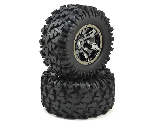 X-Maxx Pre-Mounted Tires & Wheels (Black Chrome) (2) Online Hot Sale